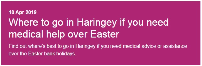 Easter weekend medical help available